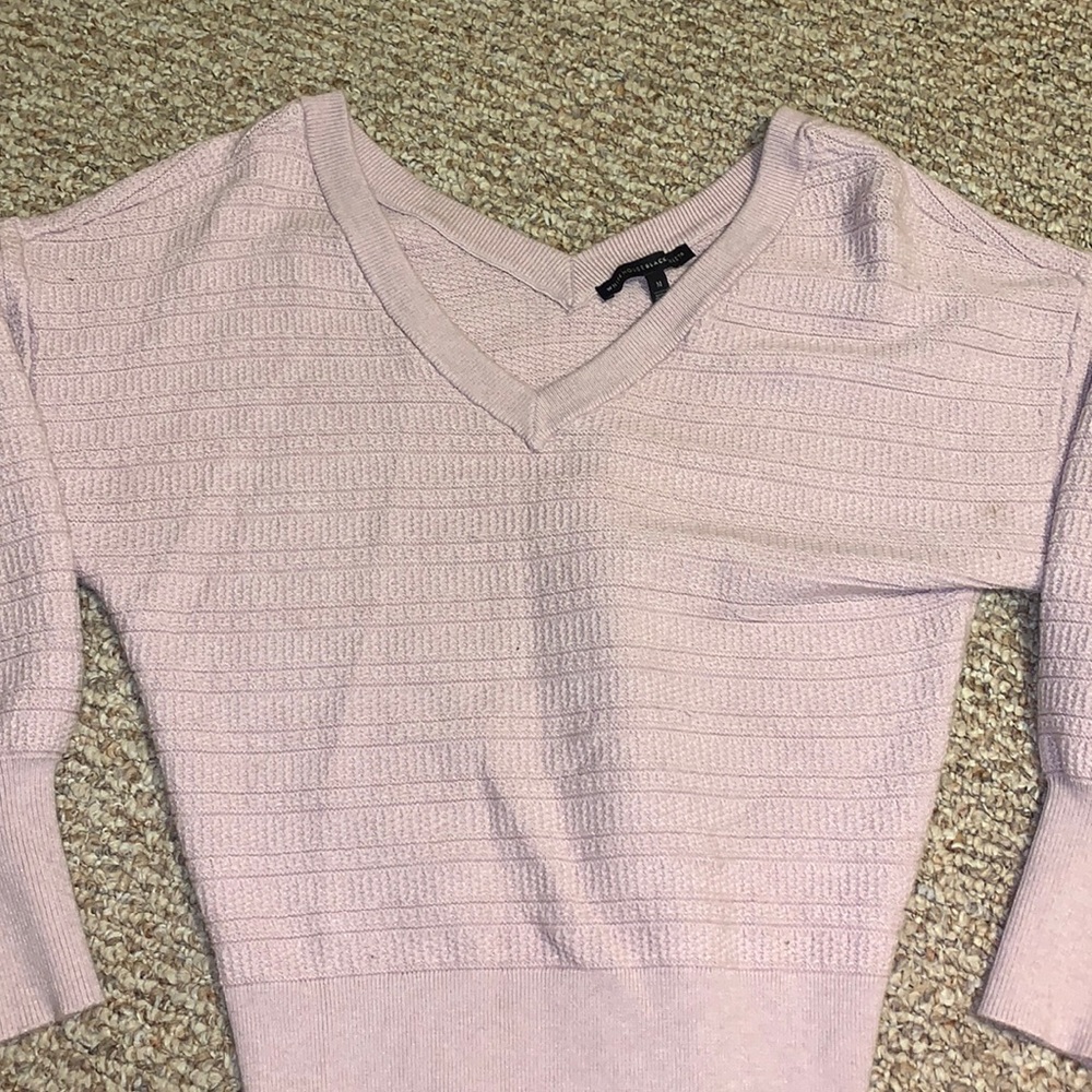 V neck pink sweater